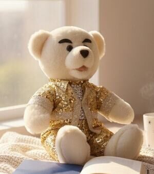 Elvis Presley Artist of the Century Gold Lame 16" Teddy Bear Plush NIB Spencer’s